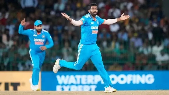 Indian fast bowler celebrating a wicket